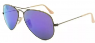 Ray-Ban RB3025 167/1M Aviator Sunglasses - Bronze Copper Frame, Violet Mirror Lens - 58mm - NEW