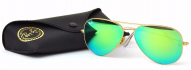 Ray-Ban Aviator RB3025 112/19 Sunglasses - Matte Arista Frame, Green Flash Lenses - 58mm - Authentic